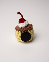 Crochet Cream Cake Keychain | Magnet
